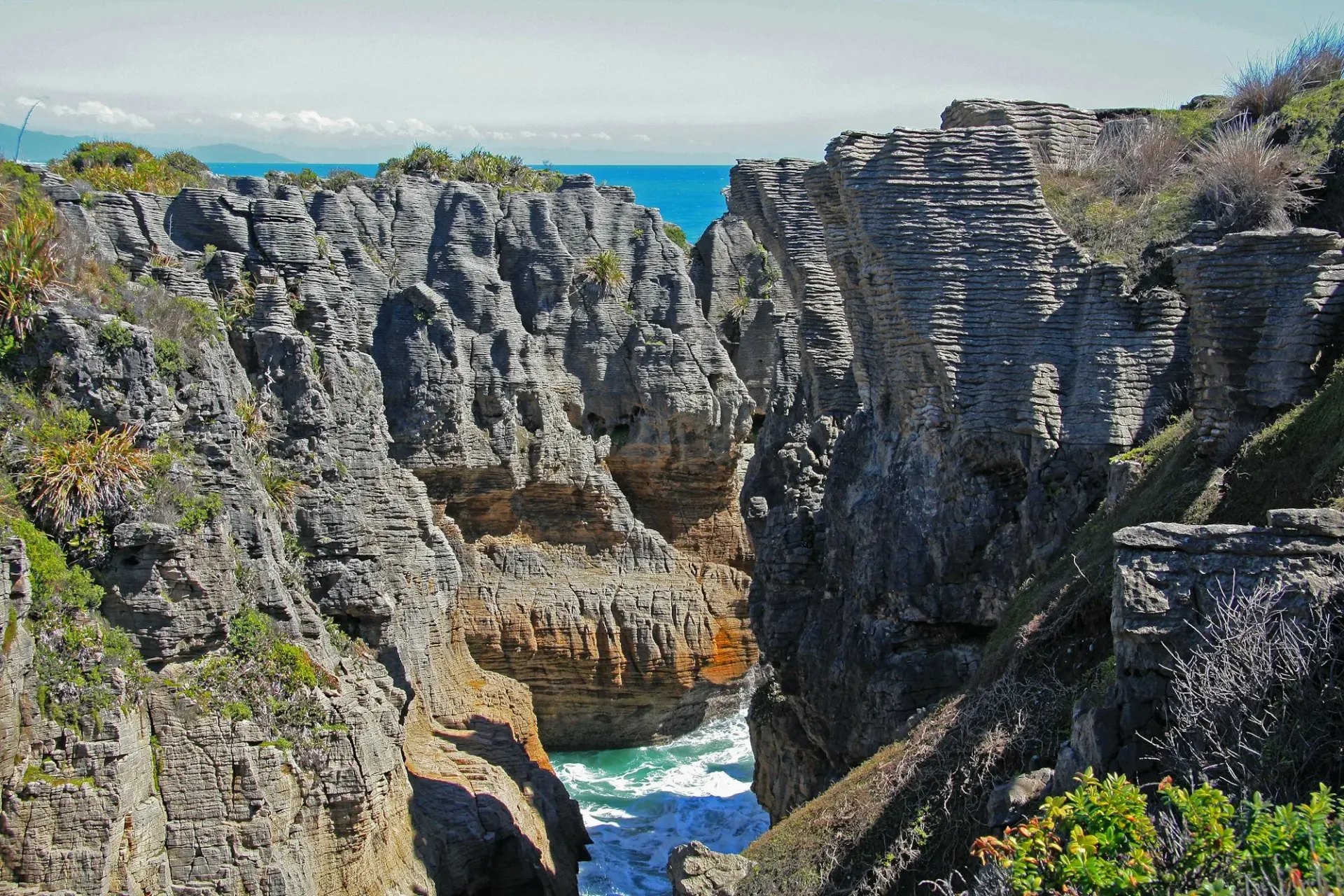 The Pancake Rocks at Punakaiki on the rugged West Coast